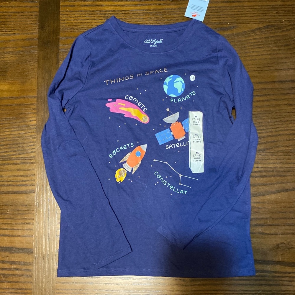 NWT. Girls Cat and Jack space shirt